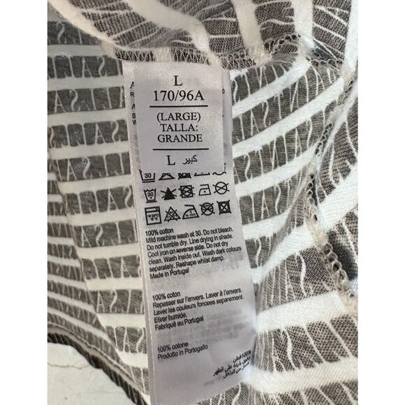 All Saints Sanza Stripe Tank - L - Black White AOP Spell Out Graphic, Minimalist - Picture 11 of 12